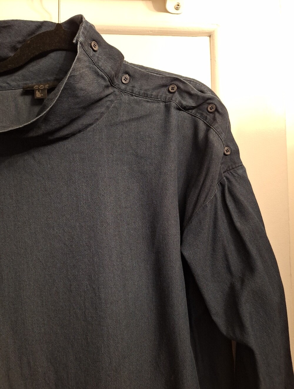 COS Dark Blue Button-Shoulder Tunic